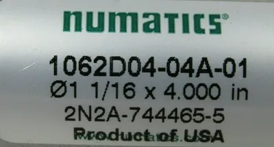 NEW NUMATICS 1062D04-04A-01 PNEUMATIC CYLINDER 1-1/16×4" 1062D0404A01