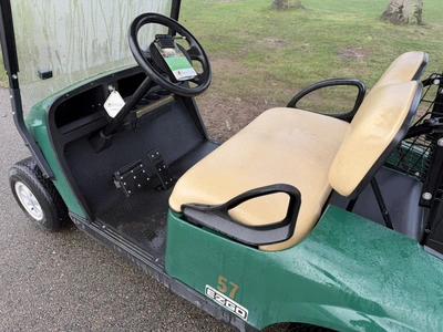 (1) 2017 E-Z-Go golf cart with a Kawasaki gas engine, model 625111G01, includes canopy, ball cover, ...