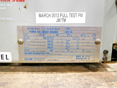 Used GE VB 7.2-500-3 Circuit Breakers Ohio US | Equipment Recovery Corp. #1330368