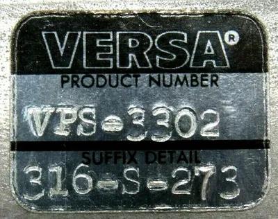 NEW VERSA VPS-3302 VALVE 316-S-273 VPS3302