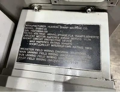 2015 HUDSON SHARP M2106W-20 Bag Machines, Wicketer | Mark One Machinery (3)