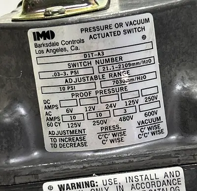 New | in-Stock BARKSDALE D1T-A3 Miscellaneous Equipment (Electrical & Power) Ohio US | Surplus Asset Holdings #1237156