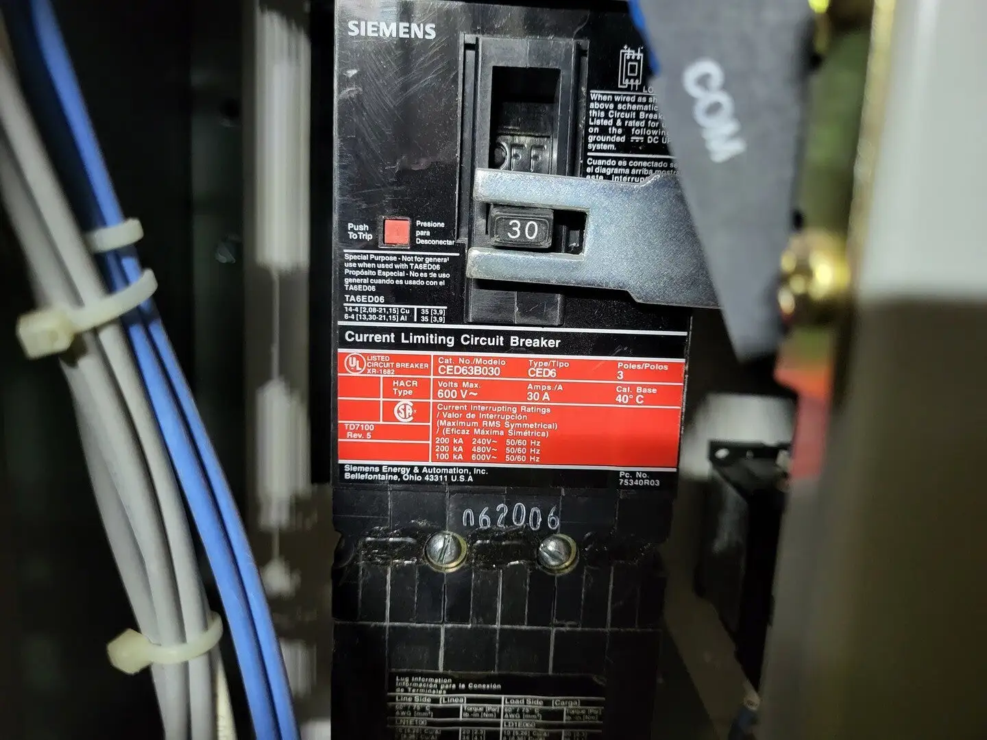 USED SIEMENS CED63B030