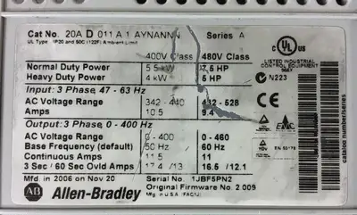 Used ALLEN BRADLY POWERFLEX 70 Tooling & Accessories (Other) | Palmetto Automation #1154349