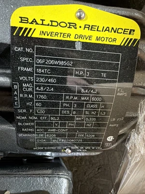 NEW Baldor 06F206W985G2