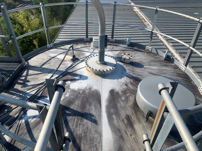 Approx 30,000 Gallon Vertical Silo 42’ x 12’, 60 Degree
