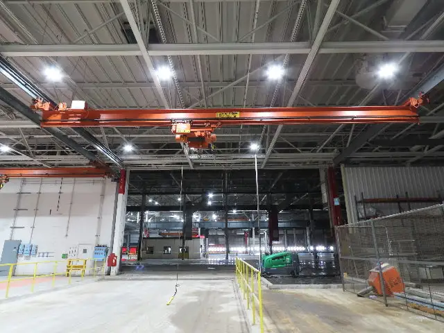 Cleveland Tramrail P&H 4 Ton Single Girder Underhung Bridge Crane 45' 10" Span