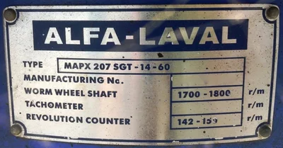 Used Alfa Laval _UNKNOWN_ Disc Automatic Centrifuges Florida US | Sanders Equipment #1171960