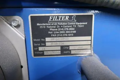1997 24,000 CFM Filter 1 Dustron DB-12 Dust Booth | Dual 15HP (30HP) | 24’ Work Zone