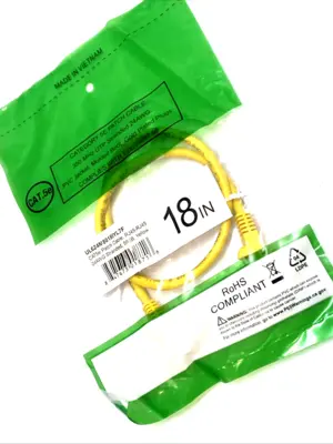 NEW CAT PATCH CABLE, RJ45-RJ45 24AWG 1" LOT OF 10