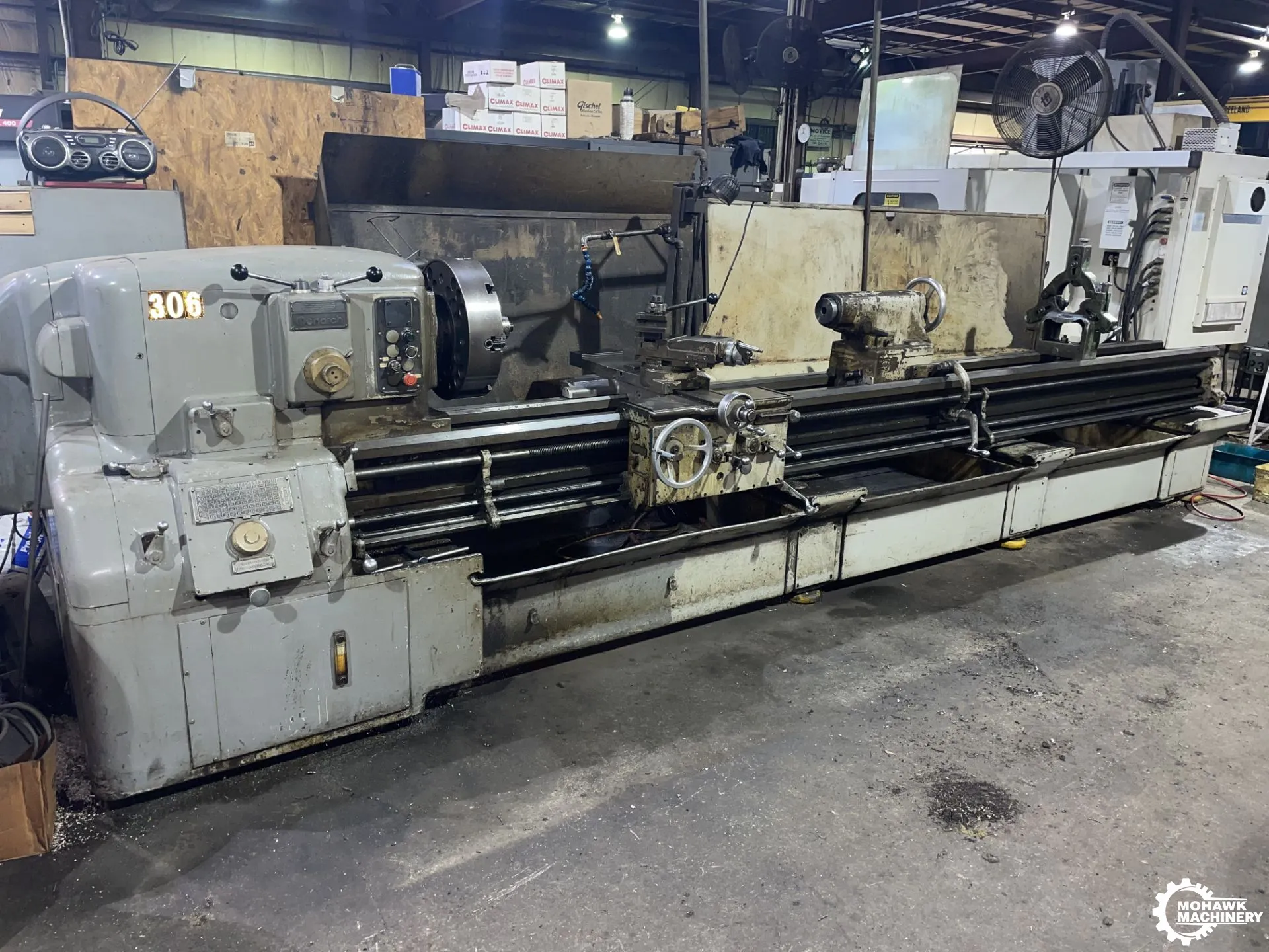 24" x 150" MONARCH "2516X150" SERIES 610 ENGINE LATHE w/4-JAW CHUCK - STEADY REST