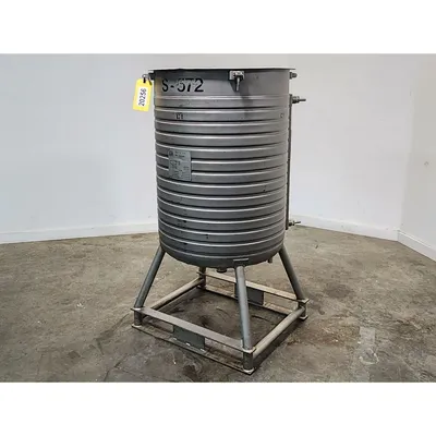 Used 100 Gallon Walker Jacketed 316Stainless Steel Vertical Portable Tank Kettle