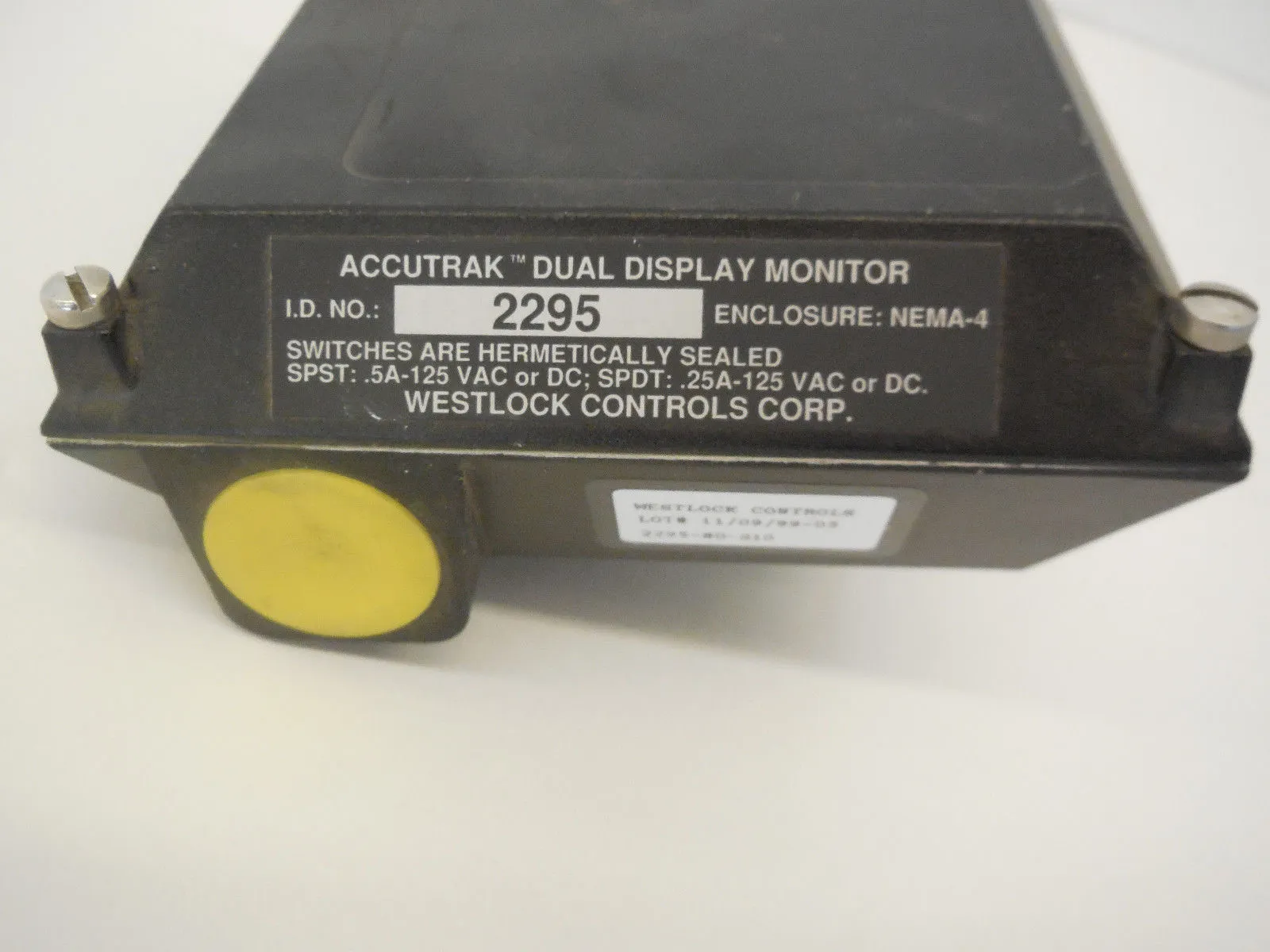WESTLOCK CONTROLS 2295-N0-G10 DISPLAY MONITOR 2295N0G10