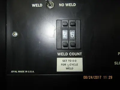 1975-300 JOYAL MDL. L1G-5 5KVA BUTT WELDER WITH JOYAL MICRO PROCESSOR WELDING CONTROL