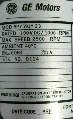 NEW GE MOTORS 5PY59JY23 TACHOMETER GENERATOR