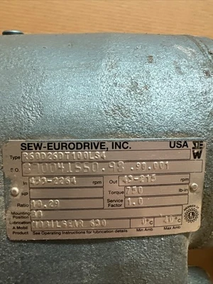 USED SEW-EURODRIVE R60D26DT100LS4