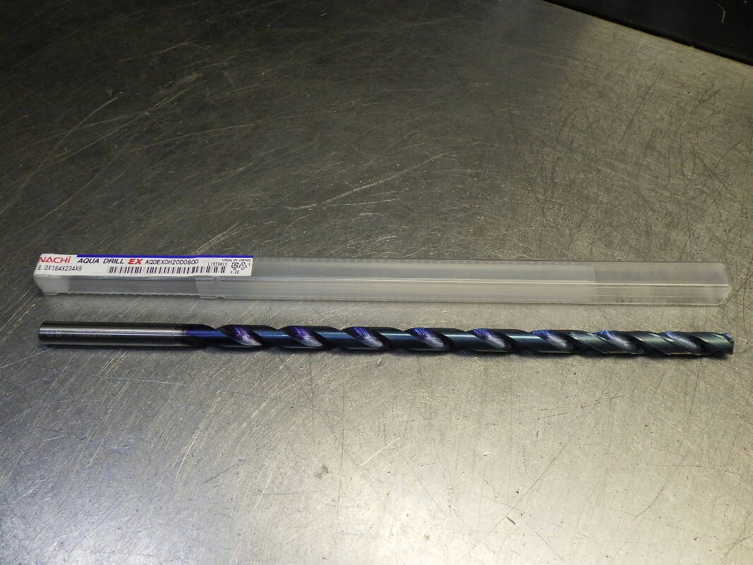 Nachi Aqua EX 8mm Coolant Thru Carbide Drill 8mm Shank AQDEXOH20D0800 (LOC693B)