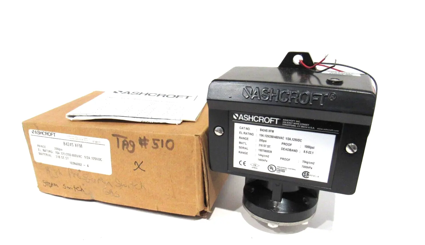 NEW ASHCROFT B424SXFM PRESSURE SWITCH