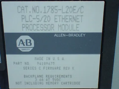 Used ALLENBRADLEY 1785L20E/C PLC Processors Ohio US | HGR 24 #1095267