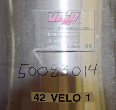 Velo S.P.A. Vertical Leaf &amp; Tank Filter, Model CFV35, Stainless Steel