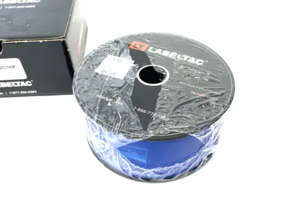 USED LABELTAC PRO MODEL HIGH PERF. 10 YEAR VINYL LABEL 2" X 150'/ROLL, BLUE