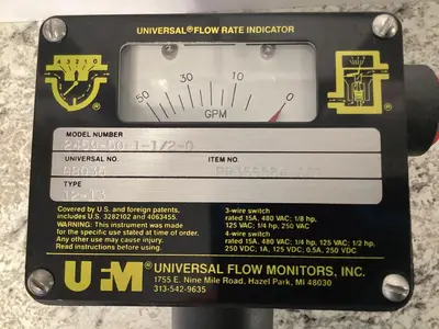 NEW UNIVERSAL FLOW MONITORS 2459-50-1-1/2-0