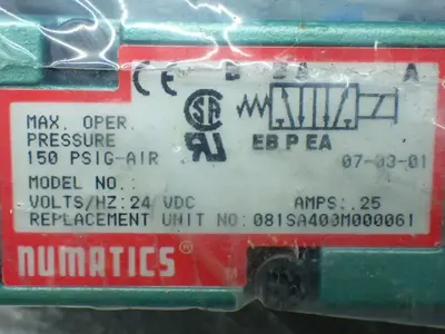 NEW NUMATICS 081SA400M000061