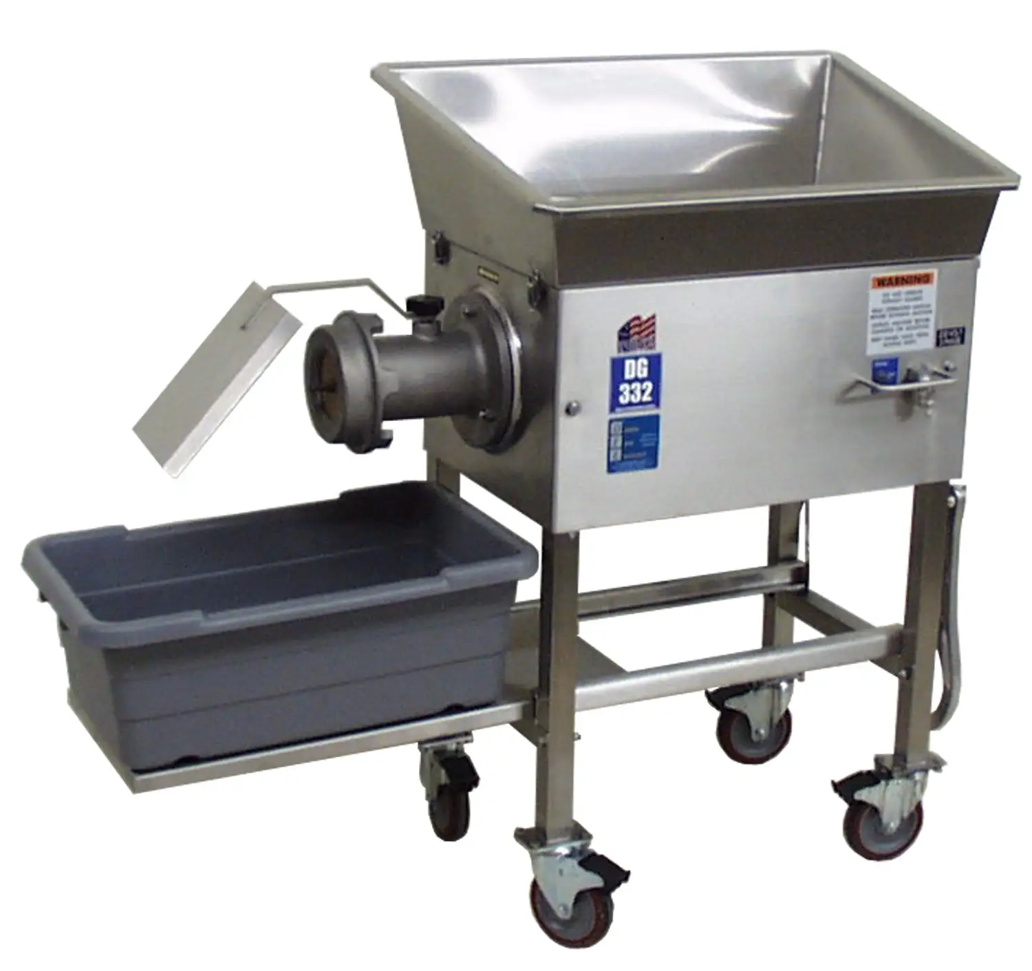 Daniels DG 332 Flat Top Grinder - Professional Commercial Meat Grinder, 230V, 3 Phase