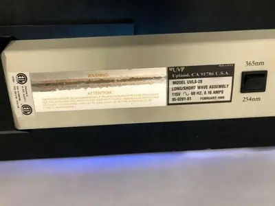 UVP UVLS-28 UV LAMP LONG-SHORT WAVE ASSEMBLY
