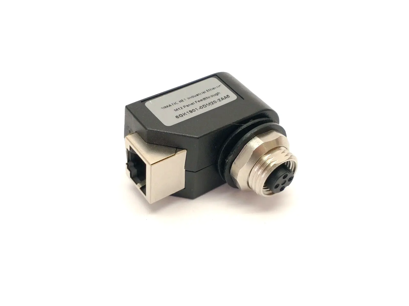6GK1901-0DM20-2AA5 | Siemens  Panel Feedthrough Ethernet Connector M12 4-Pin - RJ45 - Used