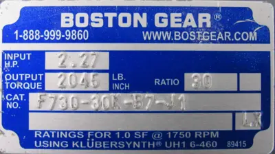 NEW BOSTON GEAR F730-30K-B7-J1 GEAR REDUCER 30:1 F73030KB7J1