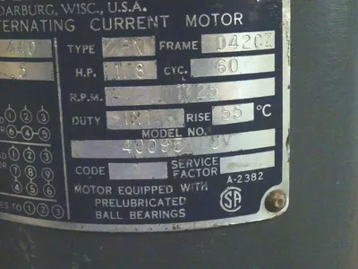 NEW DOERR ELECTRIC 40095 CV ALTERNATING CURRENT MOTOR