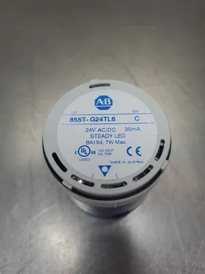 ALLEN BRADLEY 855T-G24TL6 SER C, CONTROL TOWER STACK LIGHT - BLUE. 3E-17