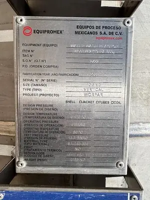 Tank, 2,775 Gallon, 304 Stainless Steel, Waste Water Reactor, Agitated, 145 PSI, 2022, #5991579