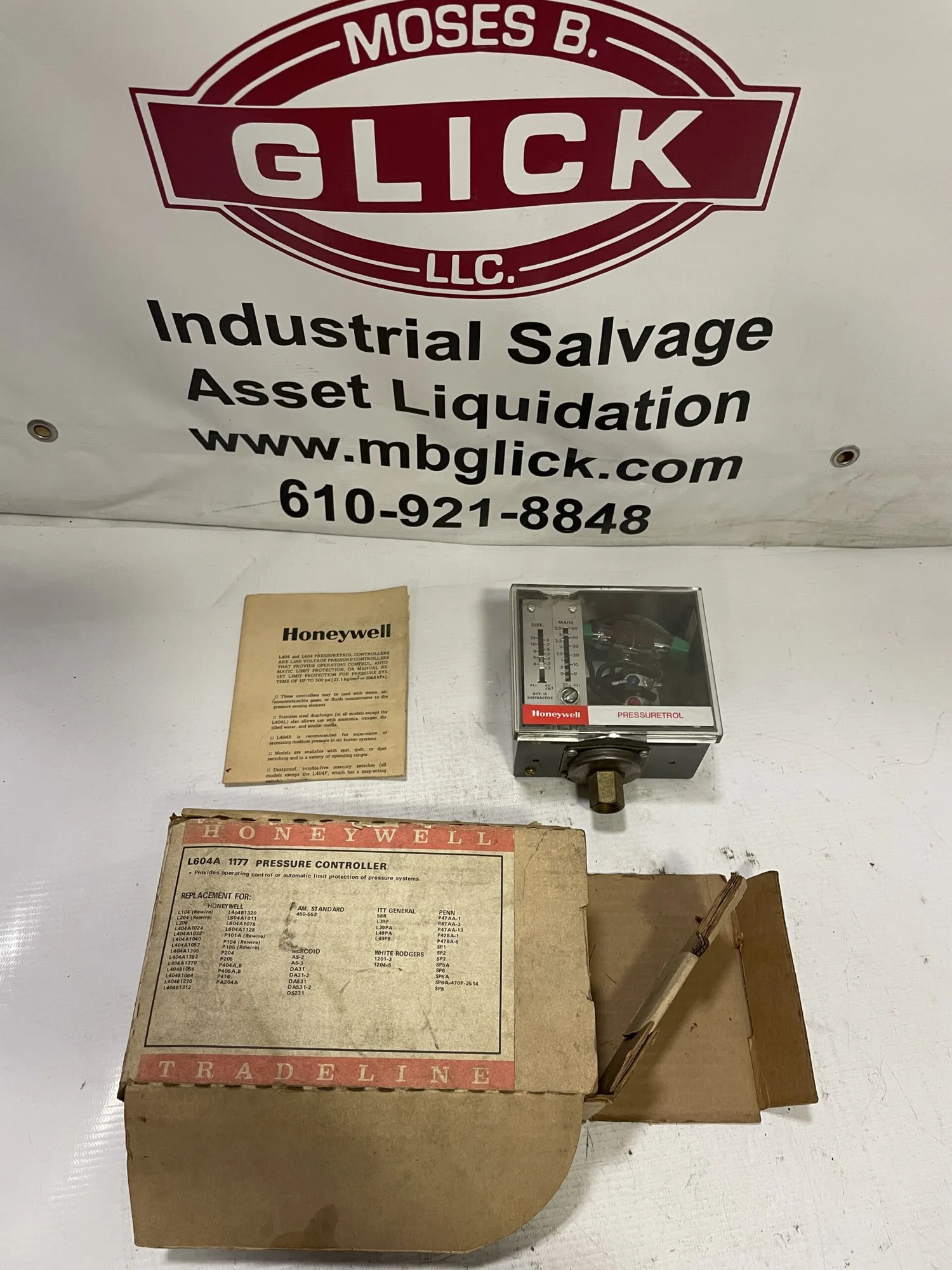 Honeywell L604A 1177 Pressuretrol Pressure Controller 5-50PSI 250V