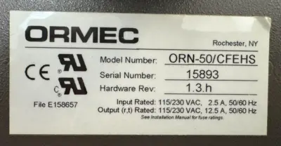ORMEC ORN-50-CFEHS SERVO CONTROLLER W/ CARDS REFURBISHED