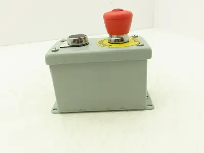 Hoffman E2PBGXM Allen Bradley Push Button Enclosure E-Stop With Reset Switch