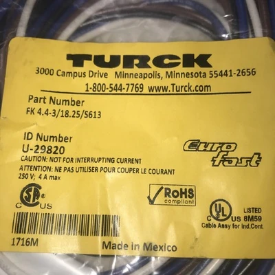 NEW Turck FK 4.4-3/18.25/S613