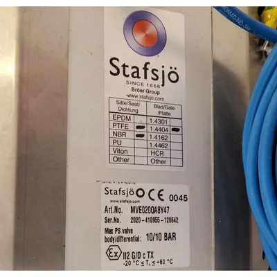 NEW STAFSJÖ VALVES AB MVE0200A8Y47