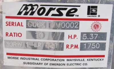 NEW MORSE 30RW1-LR GEAR REDUCER 10:1 30RW1LR
