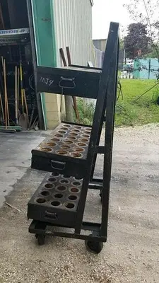 Portable Cat 40/50 Tool Holder Carts w/Adjustable Shelves, 3-4 Shelves/Unit