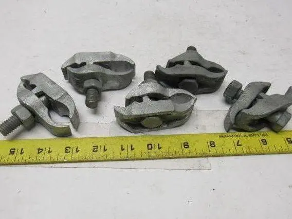 1" Conduit Pipe Tube Galvanized Malleable Iron Clamp Parallel Lot of 5