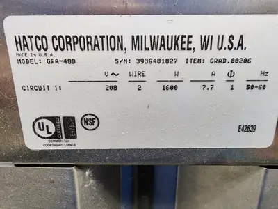 Used Hatco Used Hatco GRAH-48D6 48" High Watts Infrared Strip Warmer - Double Rod, 240v/1ph Heat Lamps (Food) Illinois US | Falcon Restaurant Supply #1376561