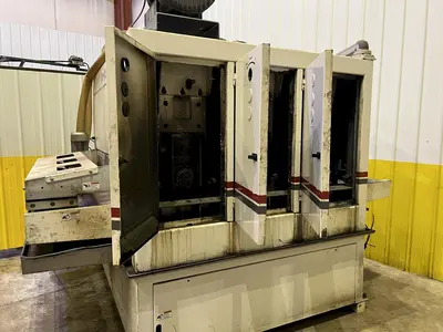 63" MIDWEST AUTOMATION MODEL #N3-6375 3 HEAD WET TYPE BELT DEBURRING GRINDER MACHINE: STOCK 18225