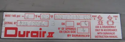 NEW DURAIR II 100F7/10Q22 ACTUATOR BALL VALVE 2-1/4" 2007NBY2B2M0200