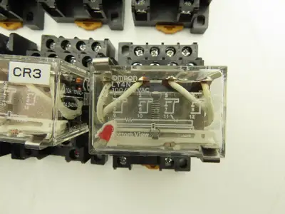 Omron LY4N 24VDC Relay W/Base Lot of 10