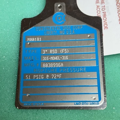 NEW Continental Disc Corp 8038996A