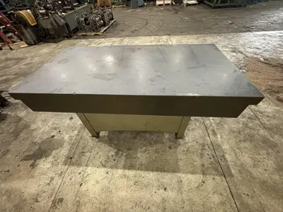 36" X 72" X 9" THICK BLACK GRANITE SURFACE PLATE WITH STAND: STOCK #23490