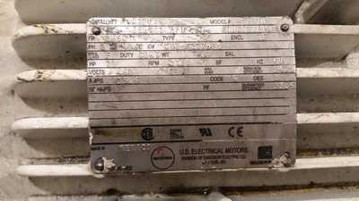 US Motors Motor 30HP; 1190RPM; 460V; Frame: 365U C07-S227B-M