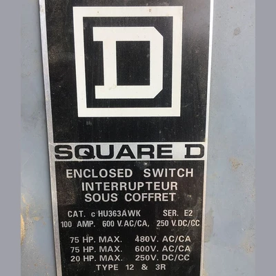 Square D 100 Amp Non-Fused Disconnect